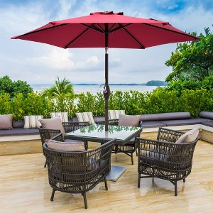 Sonkuki 7.5 ft Patio Market Crank and Tilt Umbrellas,  UV-Resistant Canopy - 1 of 4
