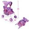 Peppa Pig: Doll Twin Stroller - Purple, Pink, Flowers - 3 of 4