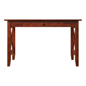 AFI Lexi Solid Wood Office Writing Desk with Elegant Felt Lined Drawer in Walnut - 1 of 4