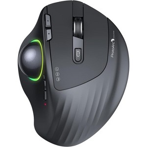 ProtoArc Wireless Bluetooth Trackball Mouse 2.4G RGB Ergonomic Rechargeable 3 Adjustable DPI 3 Device Connection & Thumb Control for PC, iPad, Mac - 1 of 4