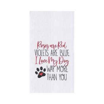 C&F Home Love My Dog More Flour Sack Towel Valentine's Day Love Romantic 18" X 27" Machine Washable Kitchen Towel For Everyday Use Decor Decoration
