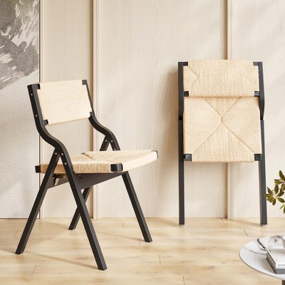 GlasFlength Accent Chairs, Folding Chairs No Assembly, Suitable for Living room, Bedroom, Dining Room, Perfect for Indoor Use, Brown, 20"*24.4"*38.4"