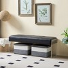 VECELO Modern Soft PU Leather Storage Bench, Ottoman 44" Shoestool with 6.1" Deep Storage Space for Living Room or Bedroom, Easy to Clean, Black - 2 of 4