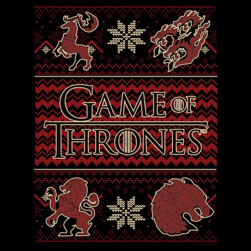Women's Game of Thrones Christmas Ugly Sweater T-Shirt, 2 of 5