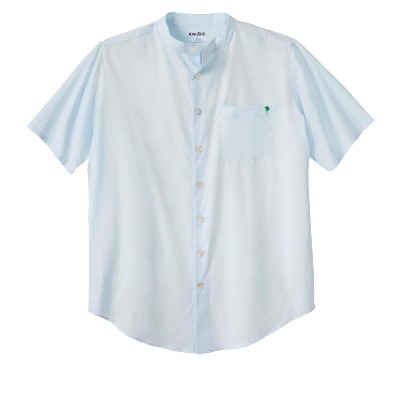 KingSize Men's Big & Tall Short Sleeve Poplin Mandarin Collar Shirt