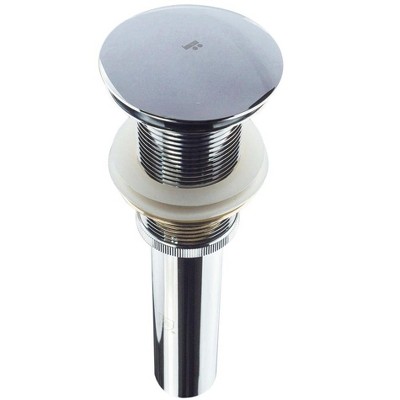 Polished Chrome Brass Pop-Up Bathroom Sink Drain Without Overflow