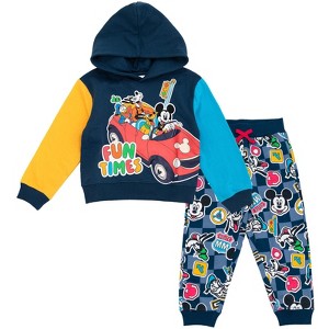 Disney Mickey Mouse Christmas Fleece Pullover Hoodie and Jogger Pants Outfit Set - 1 of 4