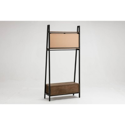 Carlton Mid-Century Natural Fir Hall Tree with Storage