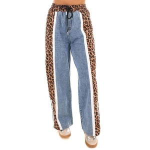 Women's Many Mots Pull On Leopard Contrast Pants - Special A - 1 of 4