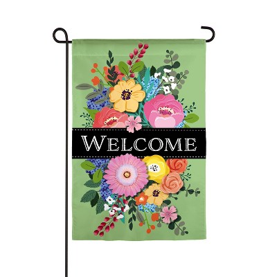 Evergreen Flag Spring Floral Swag Welcome Garden Linen Flag