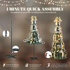 VINGLI 6ft Pop Up Pre-lit Artificial Christmas Tree, 150 Warm White Lights, Gold & Silver, Metal Stand - 4 of 4