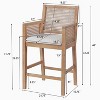 Christopher Knight Home Linnea French Country Handwoven Rattan Rubberwood Upholstered Counter Stools (Set of 2) - 3 of 4