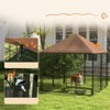 VisioGear Outside Dog Kennel, Puppy Play Pen with Canopy, Garden Playpen Fence Crate, Enclosure Cage and Rotating Bowl, Black, 55.5"*55.5"*59.5" - 4 of 4
