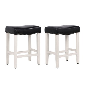 WestinTrends Upholstered Saddle Seat Bar Stool - 1 of 4