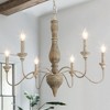 LNC Andromeda 6-Light 29.5" French Country/Cottage Candle Chandelier,Distressed White Wood - 2 of 4