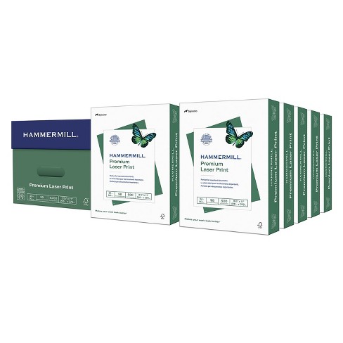 Hammermill Premium Multipurpose Print Paper, 97 Bright, 24lb, 8.5 x 11,  White, 500 Sheets/Ream, 5 Reams/Carton (105810)