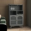 Sevobal Utility Storage Cabinets, Freestanding Cabinet with Transparent Doors and Open Shelves for Living Room Kitchen, Gray, 27.55"*15.74"*50.3" - 2 of 4