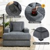 55"/43.5"/39.7"W Oversized Chaise Lounge, Sleep Chair  Sofa Couch with Pillows, Charge Station & Cup Holders 4B -ModernLuxe - 4 of 4