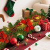 GAOMON 6 FT Christmas Garland with 20 Led Lights, Artificial Christmas Garland with Pine Cones, Red Berries & Bows, Xmas Decoration - 2 of 4