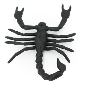 Collectible Wildlife Gifts | Scorpion, Black,  Black, Rubber Toy Animal, Realistic Figure, Model,   Educational Gift,     2 1/2"     F1665 B74 - 1 of 4