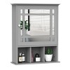 kleankin Bathroom Medicine Cabinet Wall Mount with Mirror Door 3 Shelf Organizer for Bathroom, Kitchen, Gray - 4 of 4