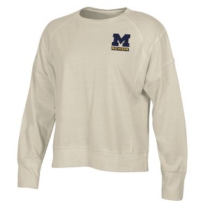 NCAA Michigan Wolverines Women's Long Sleeve Cream T-Shirt - 1 of 3
