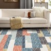 Large Area Rug 9 x 12 Geometric Patchwork Living Room Rug with Non-Slip Backing, Washable Low Pile Accent Carpet, Foldable Modern Floor Cover for - 3 of 4