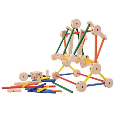 Schylling Makit Toy Classic Wood Construction Toy, 70-Pieces #MKT