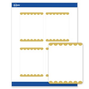 Avery Printable Rectangle Labels, Gold Edge Dots, 4" x 3-1/3", Matte White Rectangle Labels, Permanent, Laser/Inkjet, 40ct, Great for Product Labels - 1 of 4