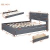 KTMBDW Full/Queen Size Upholstered Platform Bed with Brick Pattern Headboard and Twin Size XL Size Trundle&2 Drawers, No Box Spring Needed - 3 of 4