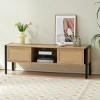KTMBDW Mid Century Coffee Table with Storage, Accent Center Tables with Sliding PE Rattan Woven Door Panel,Suitable for Living Room,Apartment - 2 of 4