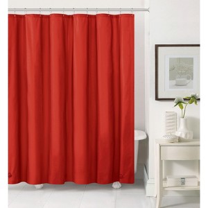 Heavy Duty Red 10 Gauge Hotel Non-Toxic Odor Free PEVA Shower Curtain Liner - Mold & Mildew Resistant - 1 of 3