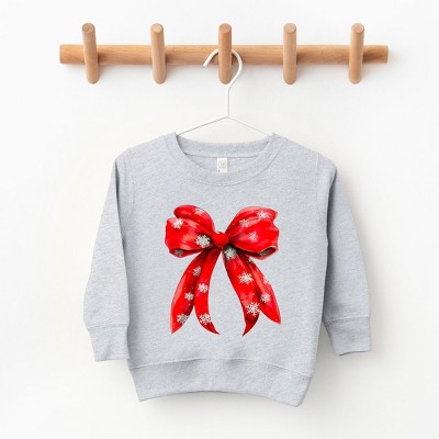 The Juniper Shop Coquette Christmas Snowflake Bow Youth Ultra-Soft Graphic Sweatshirt