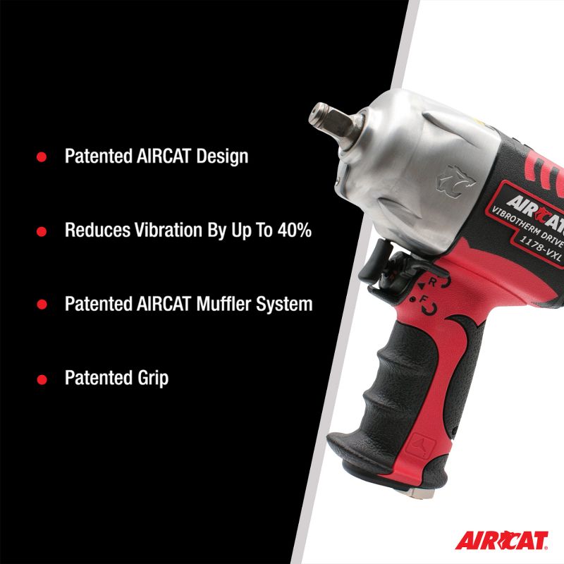 AIRCAT 1178-VXL: 1/2-Inch Vibrotherm Drive Composite Impact Wrench 1,300 ft-lbs, 5 of 9