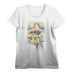 Wizard Of Oz Distressed Movie Poster 
 Women's Crew Neck Short Sleeve Crop Tee - 1 of 2