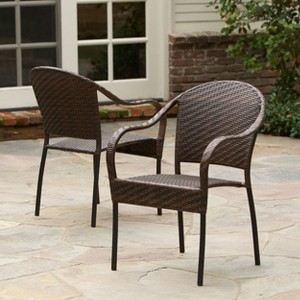 Sapphtopaz Patio Dining Chairs Wicker Patio Chairs with Back for Patio, Outside, Living Room - 1 of 4