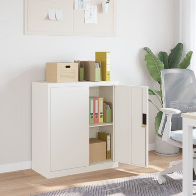 vidaXL File Cabinet White 31.1 in.x15.7 in.x35.4 in. Steel