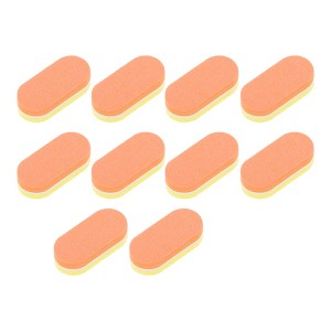 Unique Bargains 2-Layer Sponge Multifunctional Nail File Manicure Tool Orange 10 Pcs - 1 of 4