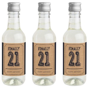 Big Dot of Happiness Finally 21 - 21st Birthday - Mini Wine and Champagne Bottle Label Stickers - 21st Birthday Party Favor Gift - Set of 16 - 1 of 4