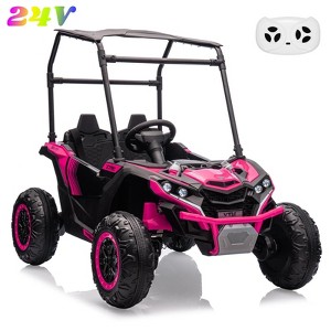 Jojoka 24V 2 Seater Ride On UTV Truck for Kids with Remote Control, Electric Car with Lights, Music, Suspension, Ride On Toy for Boys Girls - 1 of 4