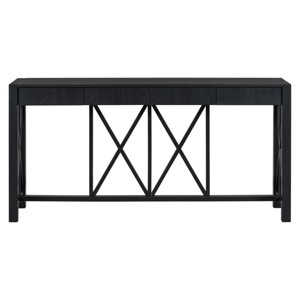 60" Farmhouse Entryway Console Table with 4 Drawers and Bottom Shelf, Sofa Table with X-Frame Design for Hallway or Dining Room - Panipeachy - 1 of 4