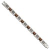 Chisel Stainless Steel Polished with Black and Orange Rubber 8.5" Link Bracelet - 4 of 4