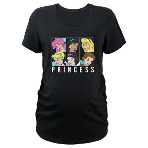 Women's Disney Princesses Retro Portraits Maternity T-Shirt - 1 of 3