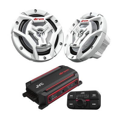 JVC KS-DR2104DBT 50W 4-Ch Bluetooth Amp +2 Pr CS-DR6201MW 6.5" Marine Speakers