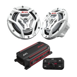 JVC KS-DR2104DBT 50W 4-Ch Bluetooth Amp +2 Pr CS-DR6201MW 6.5" Marine Speakers - 1 of 4