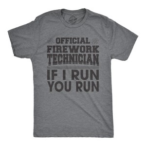 Mens Official Firework Technician T Shirt Funny Fourth Of July Tee For Guys - Crazy Dog Men's T Shirt - 1 of 4