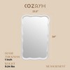 COZAYH Curved Wood Frame Accent Mirror, Modern Farmhouse Wall Decor, White - 3 of 4