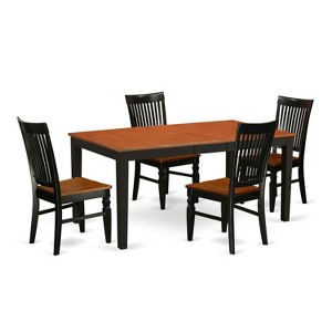 5-Piece Black and Cherry Finish Solid Wood Top - Dining Room Set - Seats 4 - 1 of 4