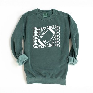 Simply Sage Market Women's  Garment Dyed Graphic Sweatshirt Football Game Day - 1 of 2