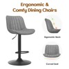 Bencmate Dining Chairs Bar Stools Set of 2, Swivel Adjustable Bar Stools, Industrial Bar Height Stools with Back Support, Gray, 17.3"*17.3"*34" - 4 of 4